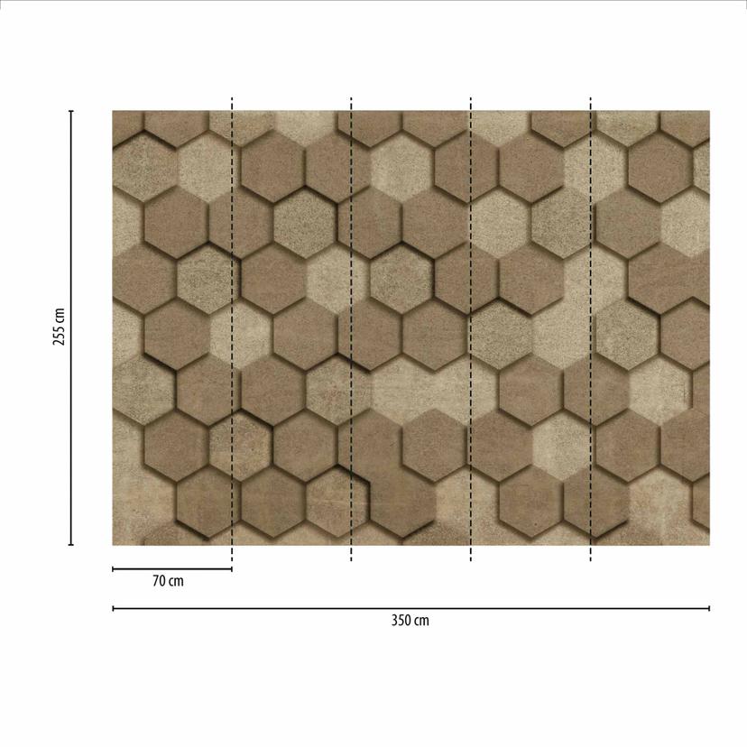 Geometric GraphicBlocks2 beige marrone - Carta da parati in tessuto non tessuto Designwalls 2 - 2,55