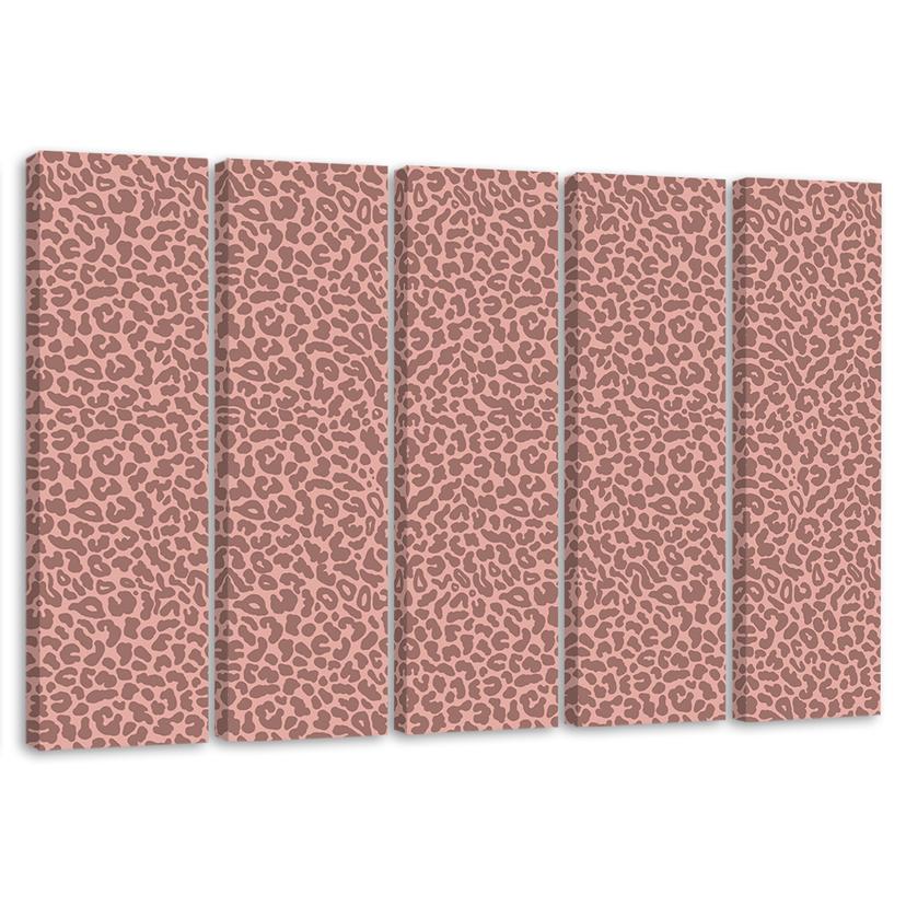 5 stykke lærredsprint, Leopard Leopard Pels Patches Mønster