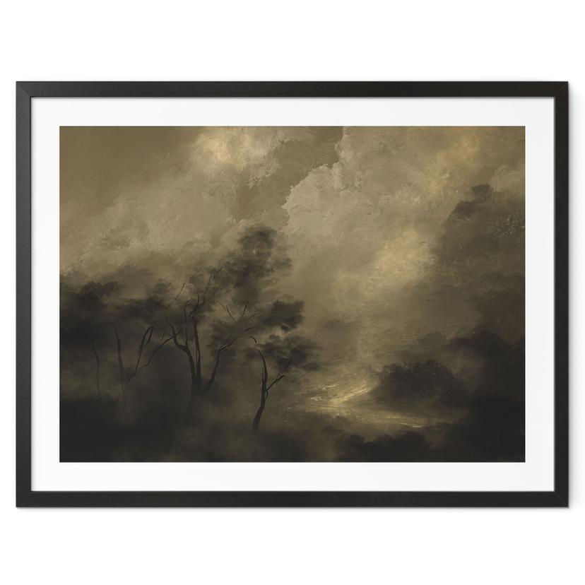 Póster Árboles en la bruma del crepúsculo - Hobday
