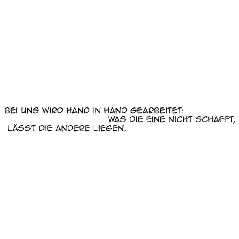 Wandtattoo Bei uns wird Hand in Hand gearbeitet...