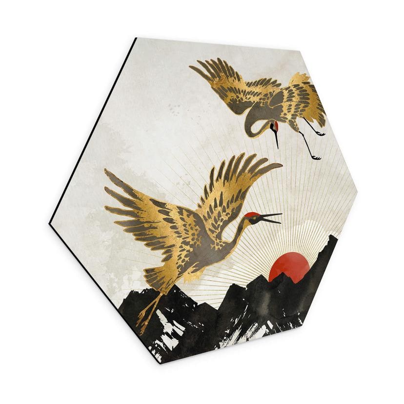 Hexagone - alu-Dibond SpaceFrog Designs - Grues d'or