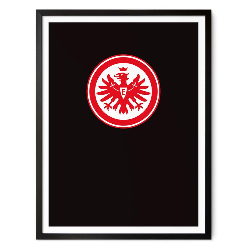 Poster Eintracht Frankfurt - Wappen auf Schwarz