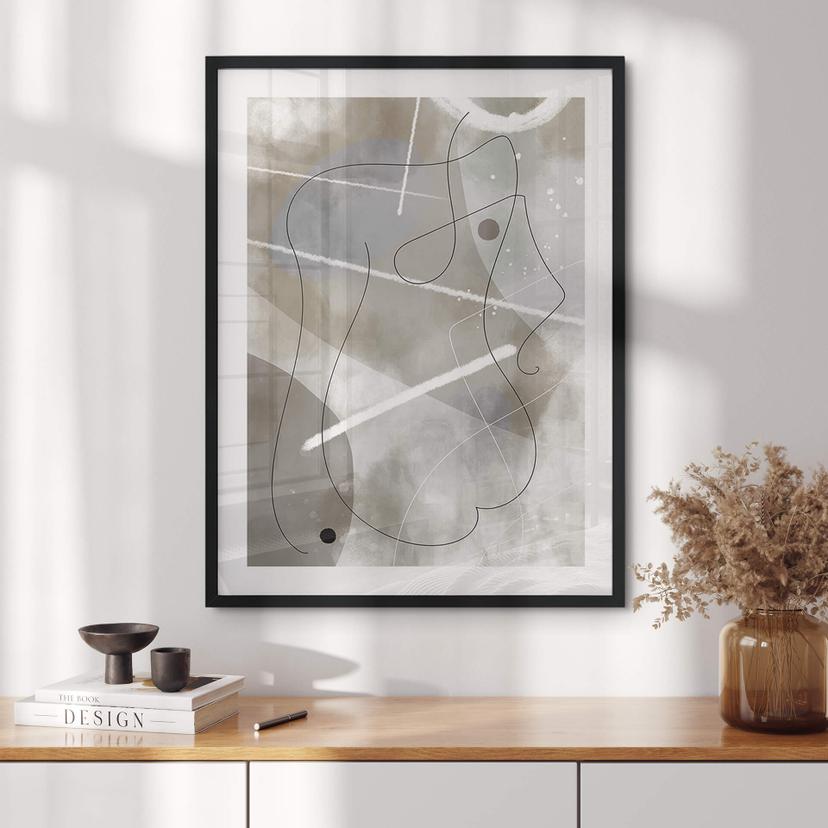 Póster 1X Studio - Line Art Silueta de una mujer - Abstracto y gráfico