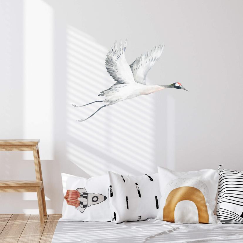 Wallsticker med flyvende trane - Kvilis