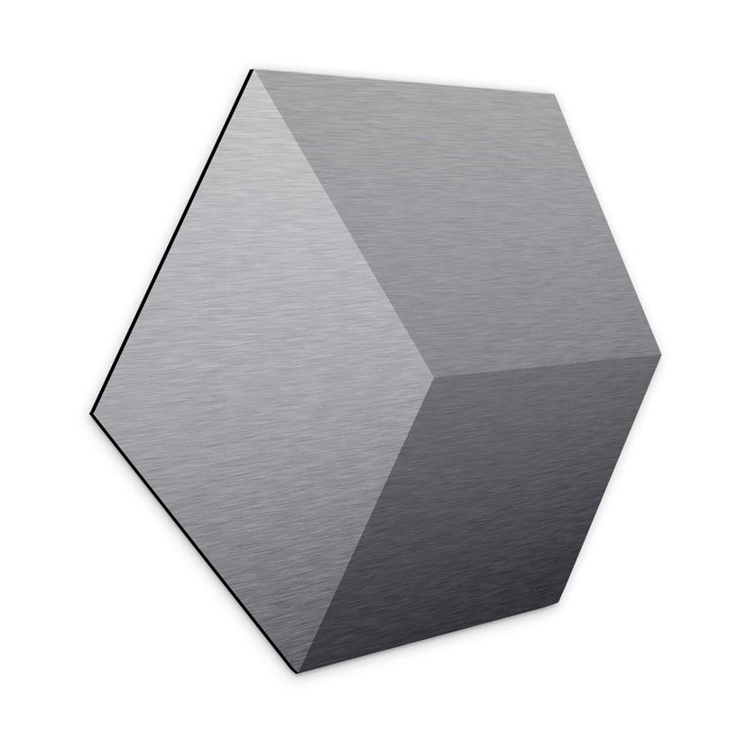 3D Hexagon Alu-Dibond - Sølv