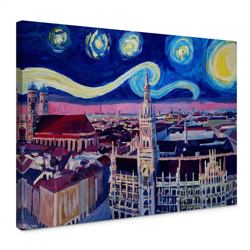 Lienzo Bleichner - Múnich de noche