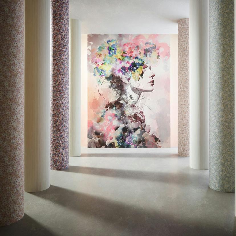 Fototapet ansigt, blomster crush designer i farverige 2,70 x 1,98m