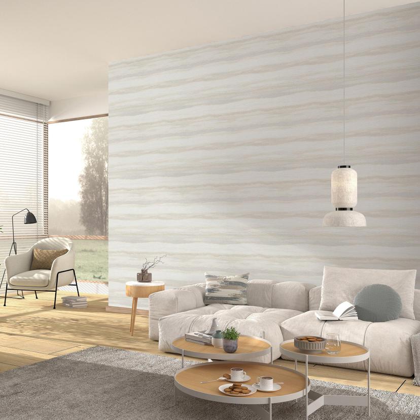 Ikke-vævet tapet, grafisk tapet Aurora taupe