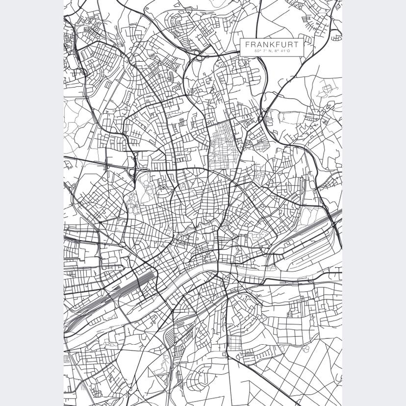 Fotomurale Mappa di Frankfurt