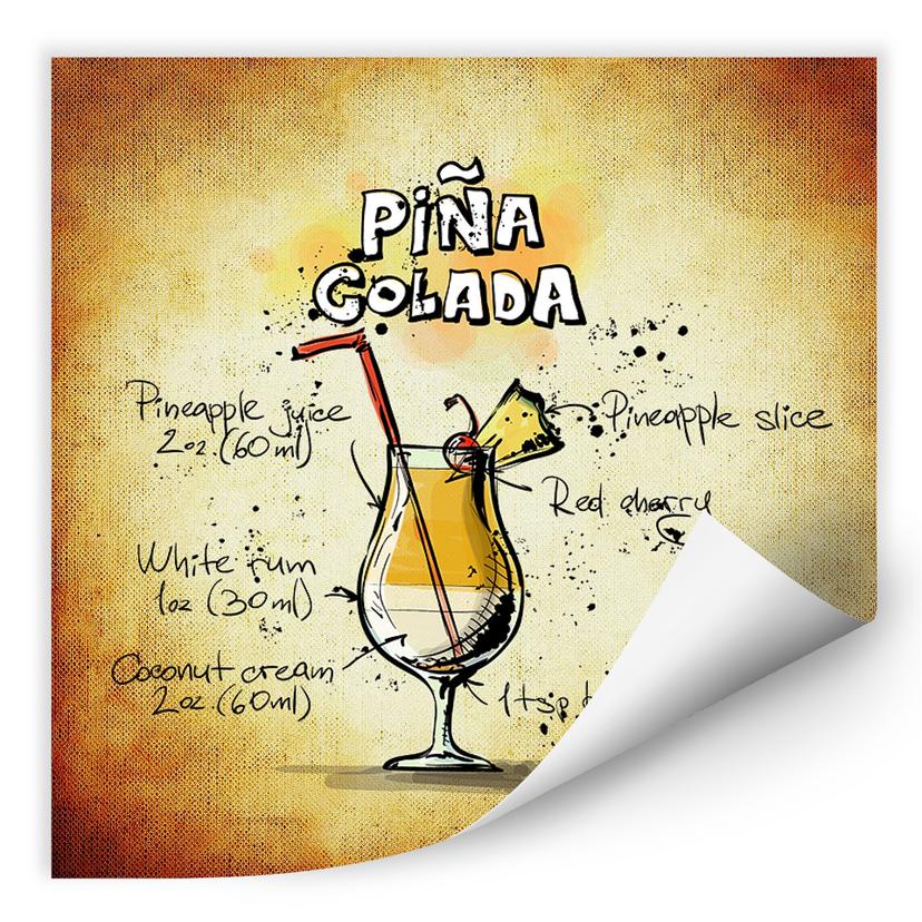 Zelfklevende Poster - Pina Colada
