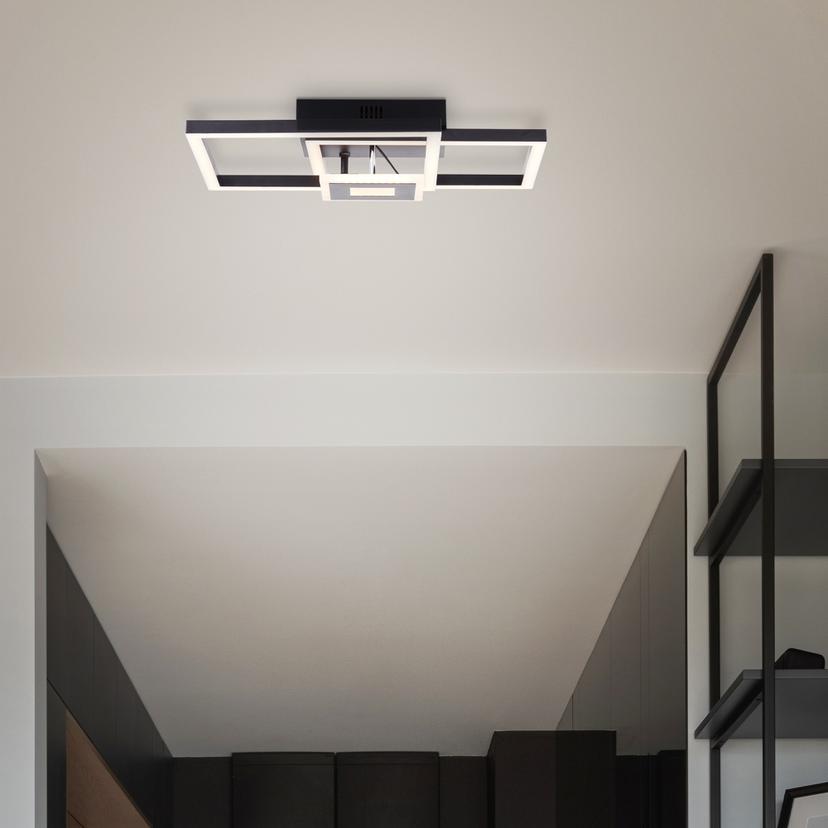 Deckenleuchte Chloe, schwarz, 40 x 40 cm, Metall LED-Deckenleuchte, dimmbar