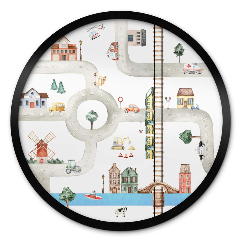 Póster de la guardería Oliver Robins - Play street - Round