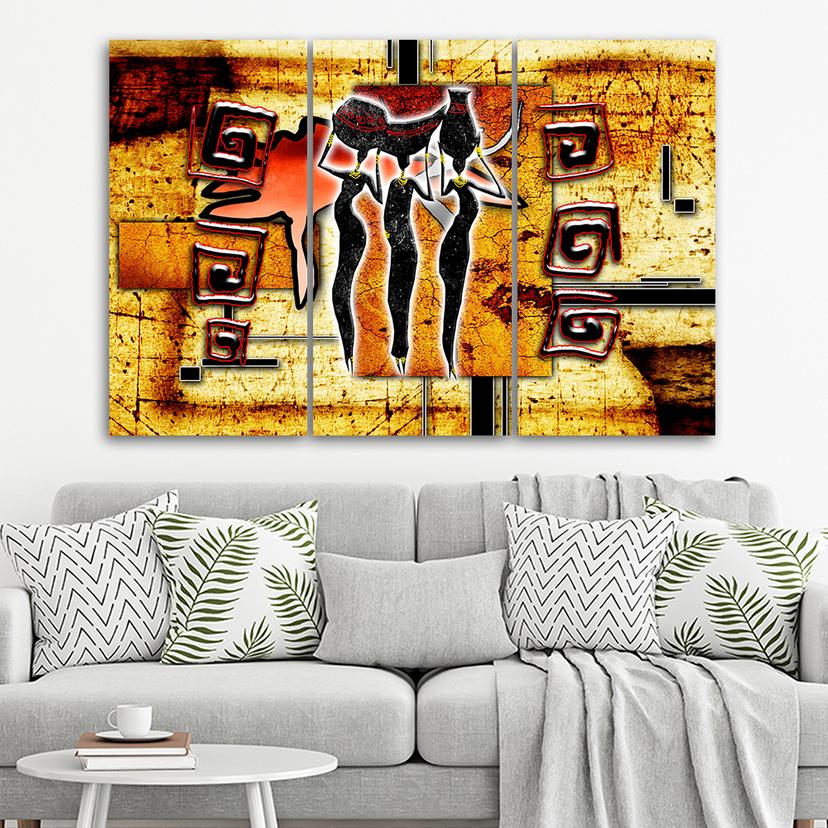 Stampa su tela 3 pezzi, Africa Abstraction Women