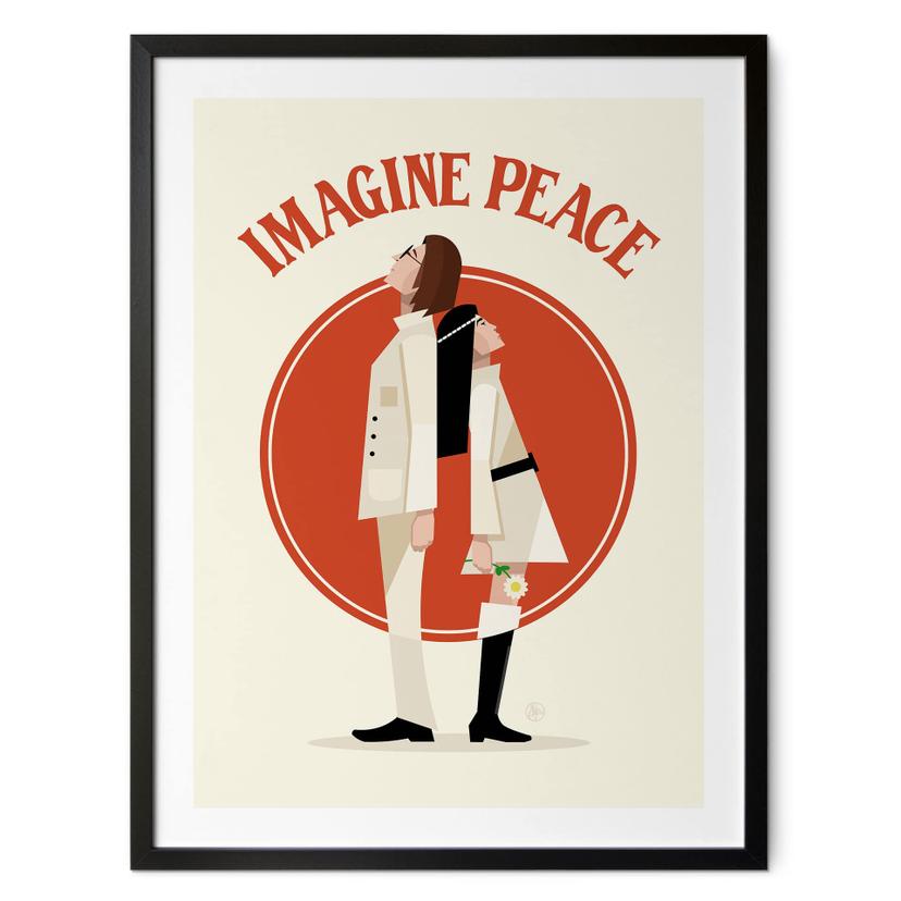 Póster Imagina la Paz - Dos por la paz y la esperanza - Retrodrome