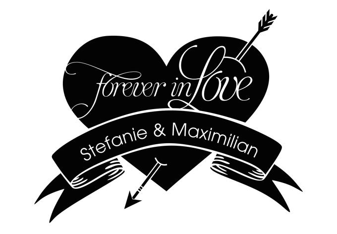 Sticker mural + prénom Forever in Love