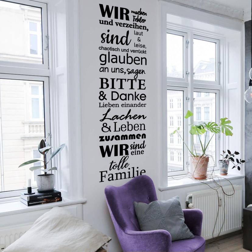 Wandtattoo Wir sind eine tolle Familie