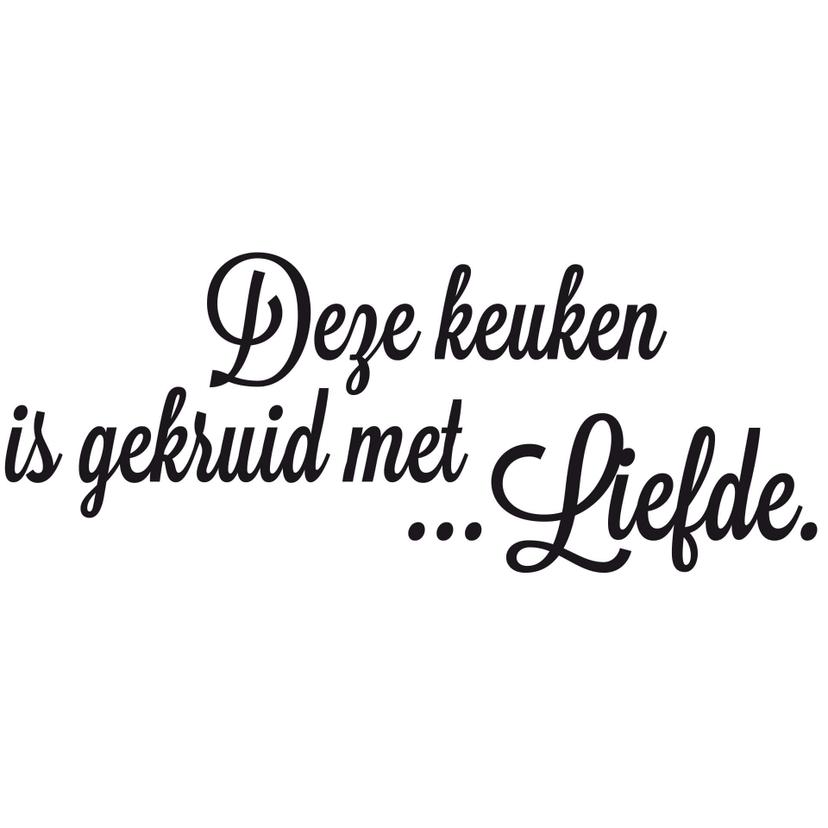 Wandtattoo Deze keuken is gekruid met Liefde