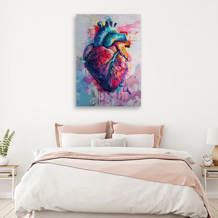 Canvasbillede, Hjerte kærlighed akvarel