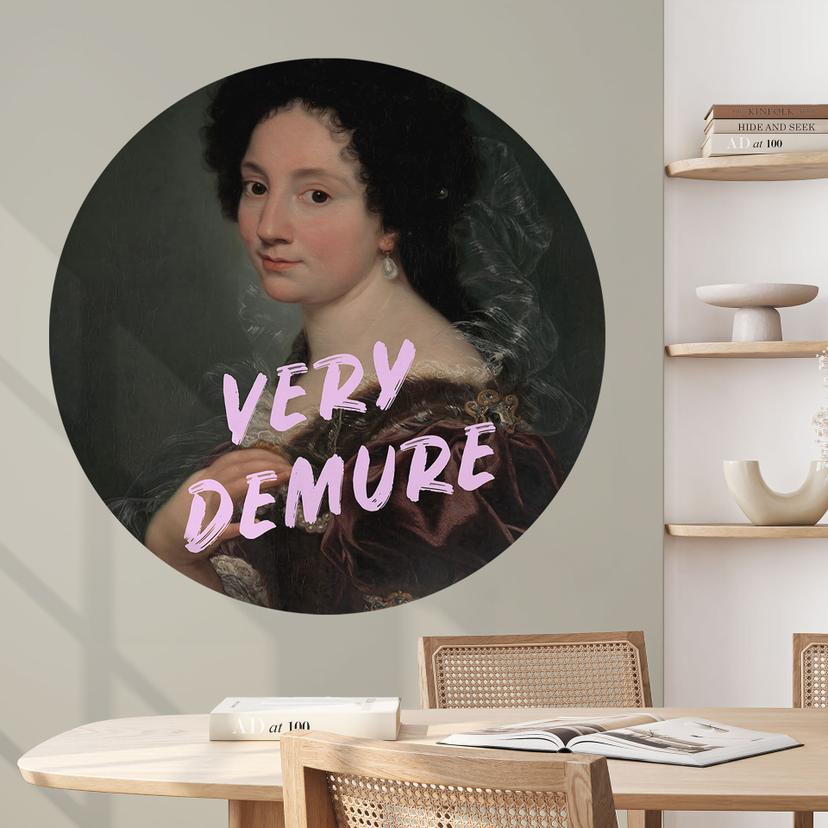 Wallsticker Baroque Beauty: Very Demure - Grace Digital Art - Rund