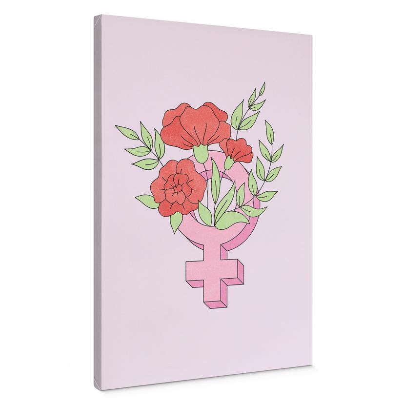 Canvasbillede Venus-tegn med blomster