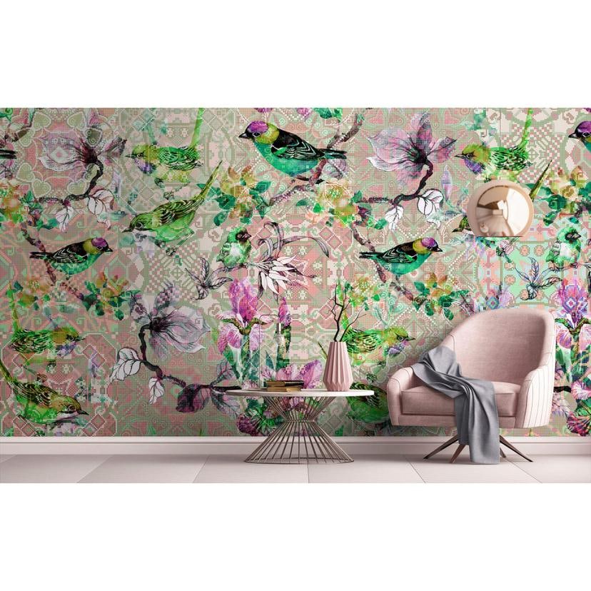 Fotomural Paredes de Patel mosaico de pájaros 2