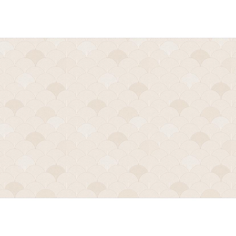 Geometrisk fototapet med abstrakta halvcirklar i mjuk beige - Bloomery Decor