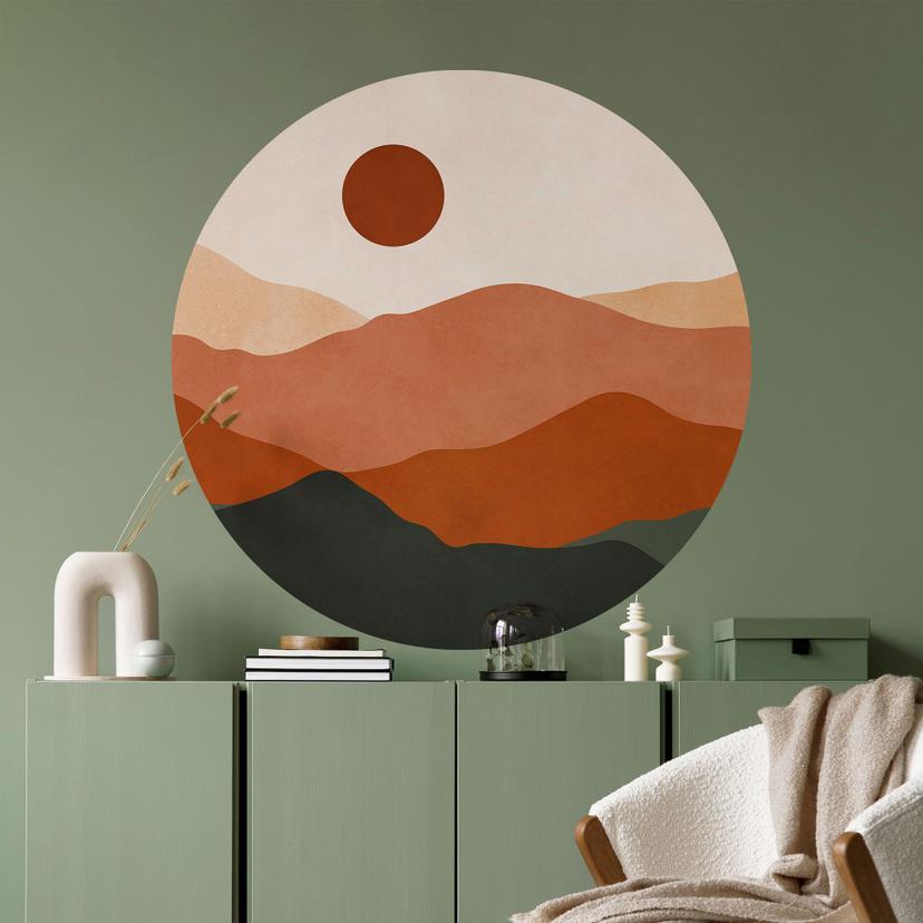 Vinilo decorativo Suaves colinas bajo el sol del atardecer - Costa - Redondo