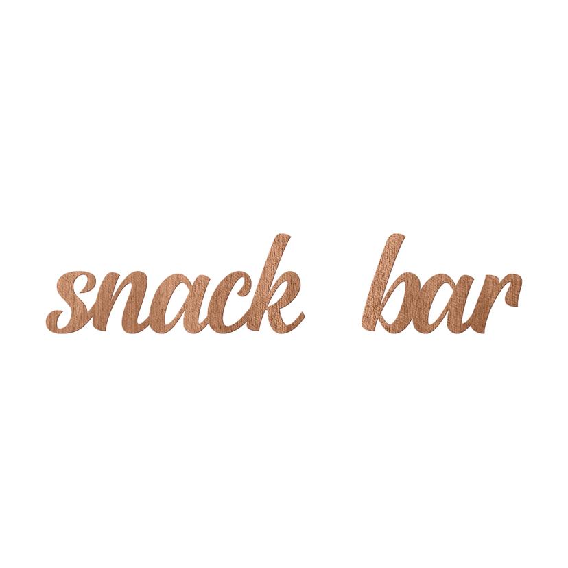 letras de madera 3D para la cocina - Snack Bar - Caoba