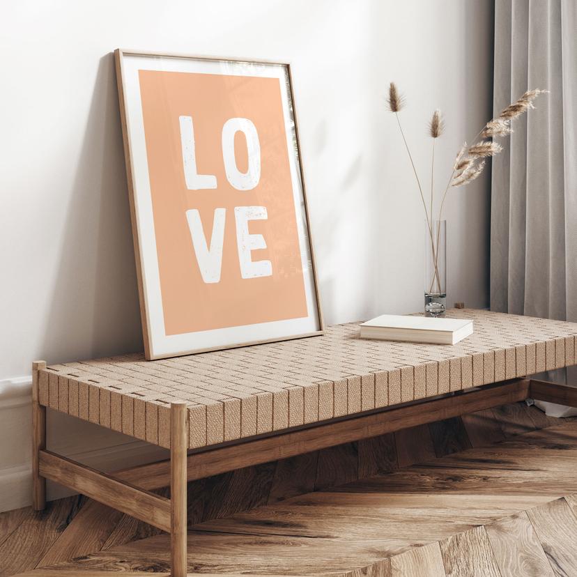 Poster Decorazione lettere LOVE colore pesca