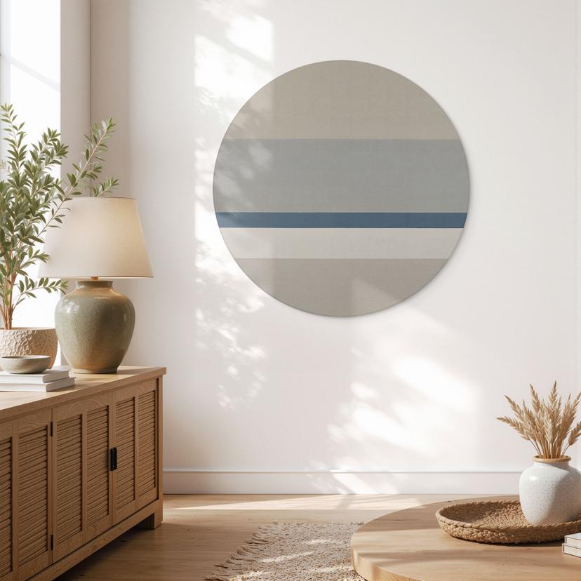 Wandbild Agnes Balance - Horizontale Streifen - Sir Edward x Grigory Gladarev - Alu-Dibond Rund
