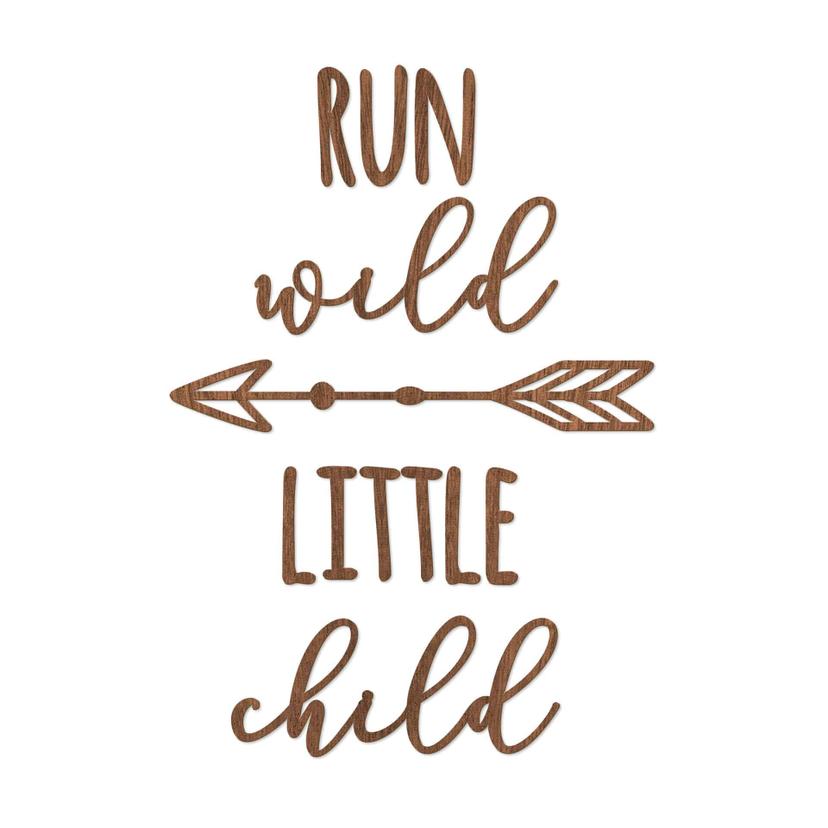 Scritta in legno - Run wild