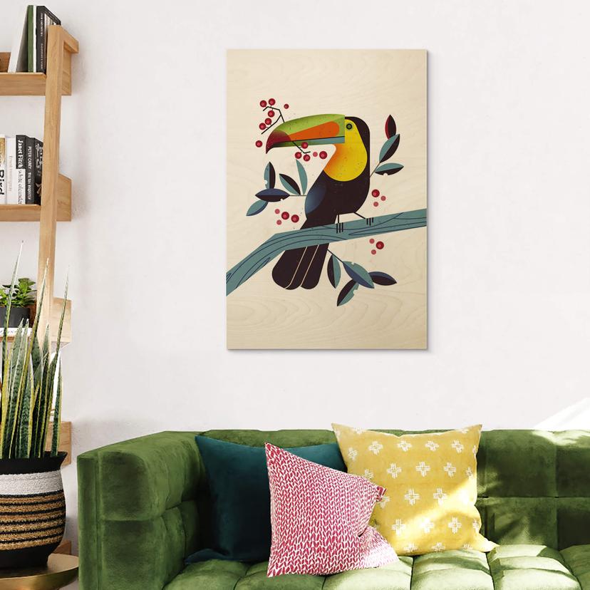 Houten Poster Braun - Toekan