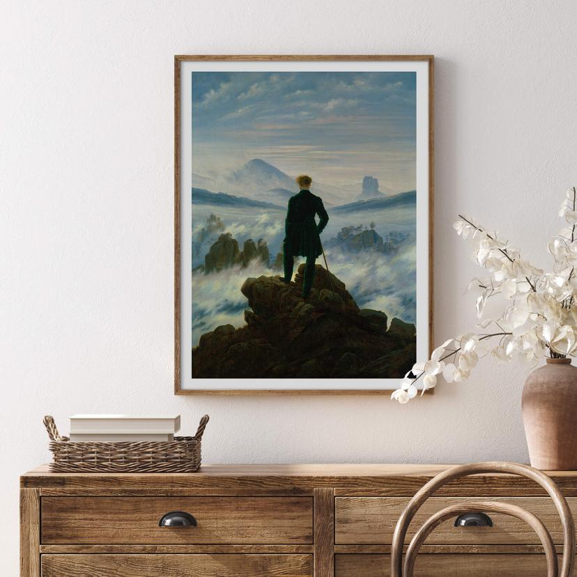 Poster Friedrich - Il viandante sul mare di nebbia
