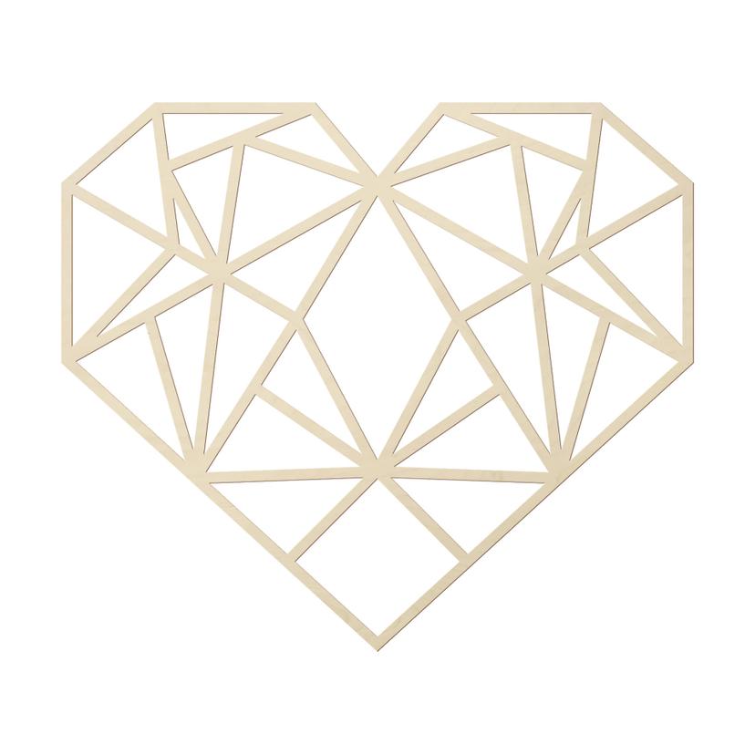 Decoro in legno origami - Cuore