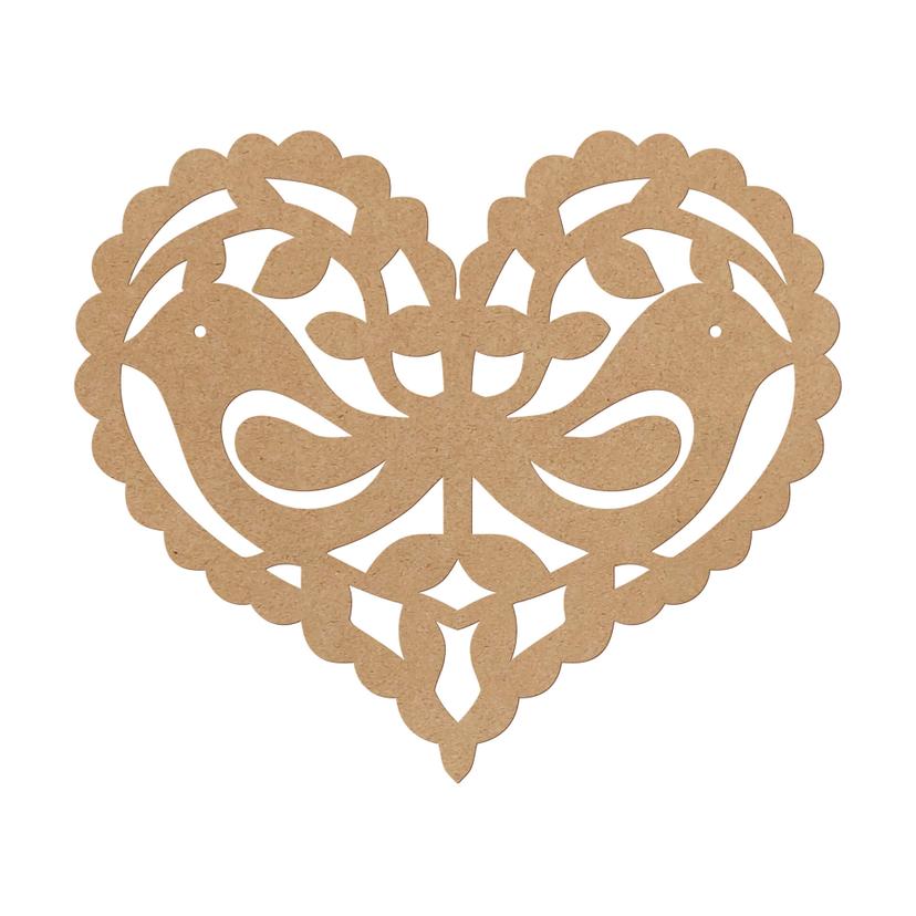 Decoro MDF Coppia di uccelli innamorati