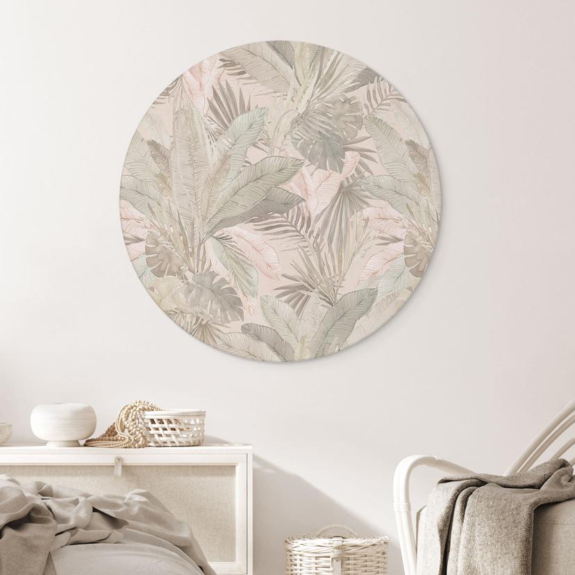 Stampe tropicali nella giungla pastello - Bloomery Decor - Alu-Dibond Rotondo