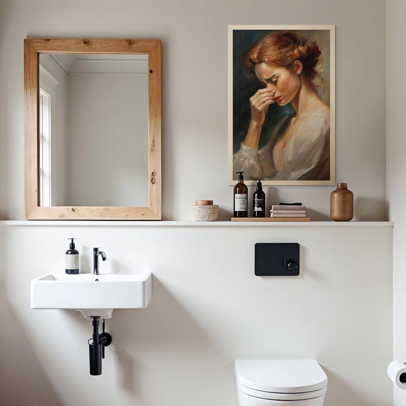 Stampa su legno Decorazione vintage umoristica per il WC