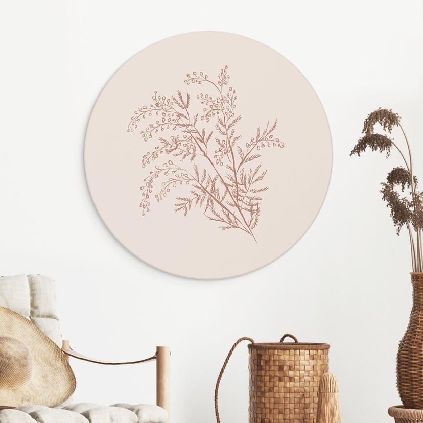 Wanddecoratie van acacia in mokkakleuren - Anijs illustratie - Alu-Dibond Rond