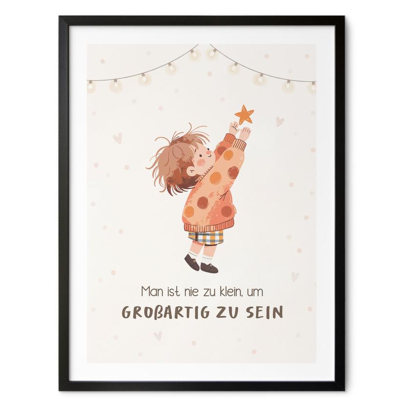 Kinder-Poster 'Man ist nie zu klein' mit Kind und Stern