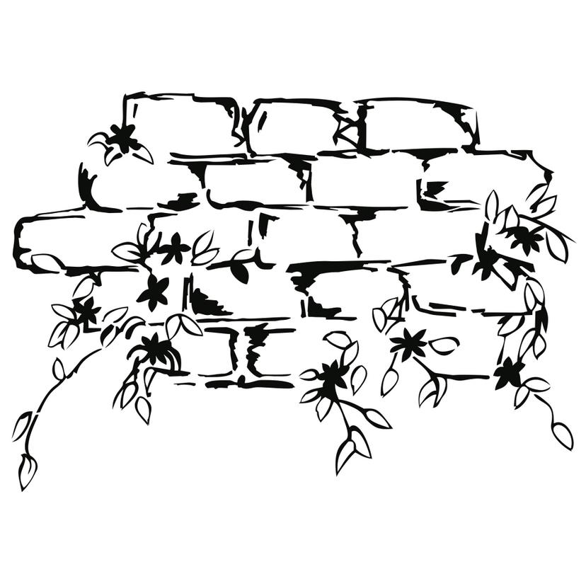 Sticker mural - Fleurs sur mur