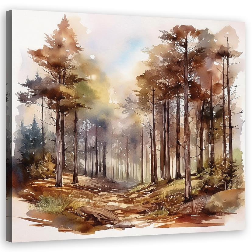 Leinwandbild Herbst Waldbäume Natur