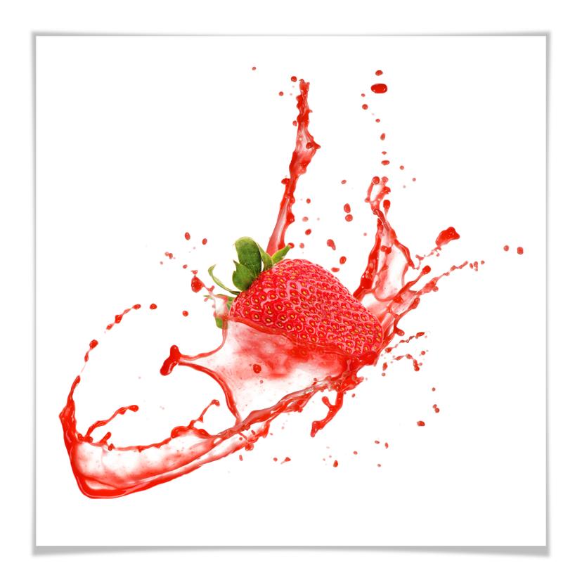 Poster - Splashing Strawberry