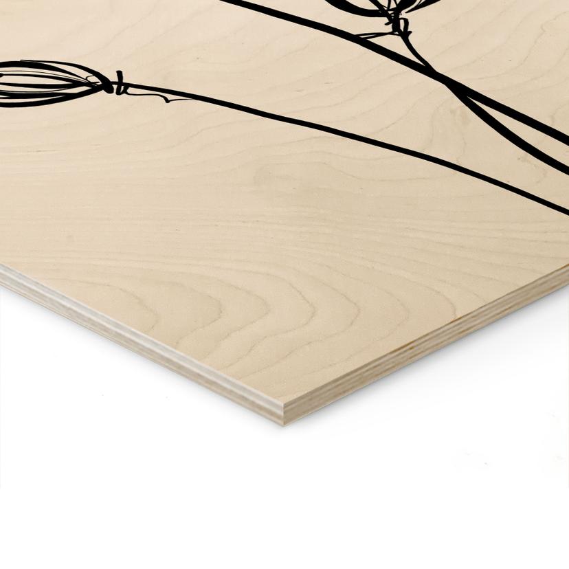 Cuadro de madera Line Art Poppy - Cats & Dotz