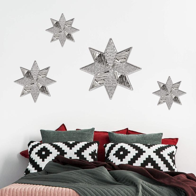 Wallsticker - Metalstjerne, sølv