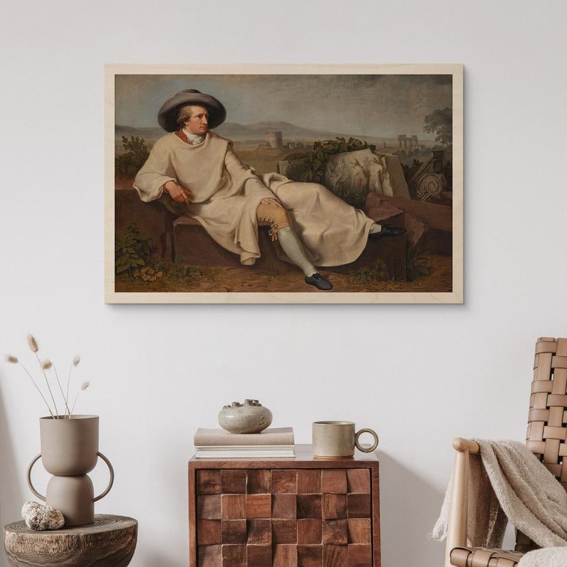 Stampa su legno Tischbein - Goethe nella Campagna romana