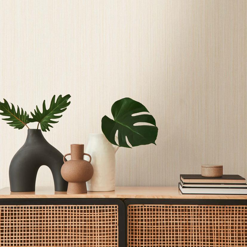 A.S. Création non-woven tapet BOS - enhedstapet tapet tekstureret tapet beige, creme, guld