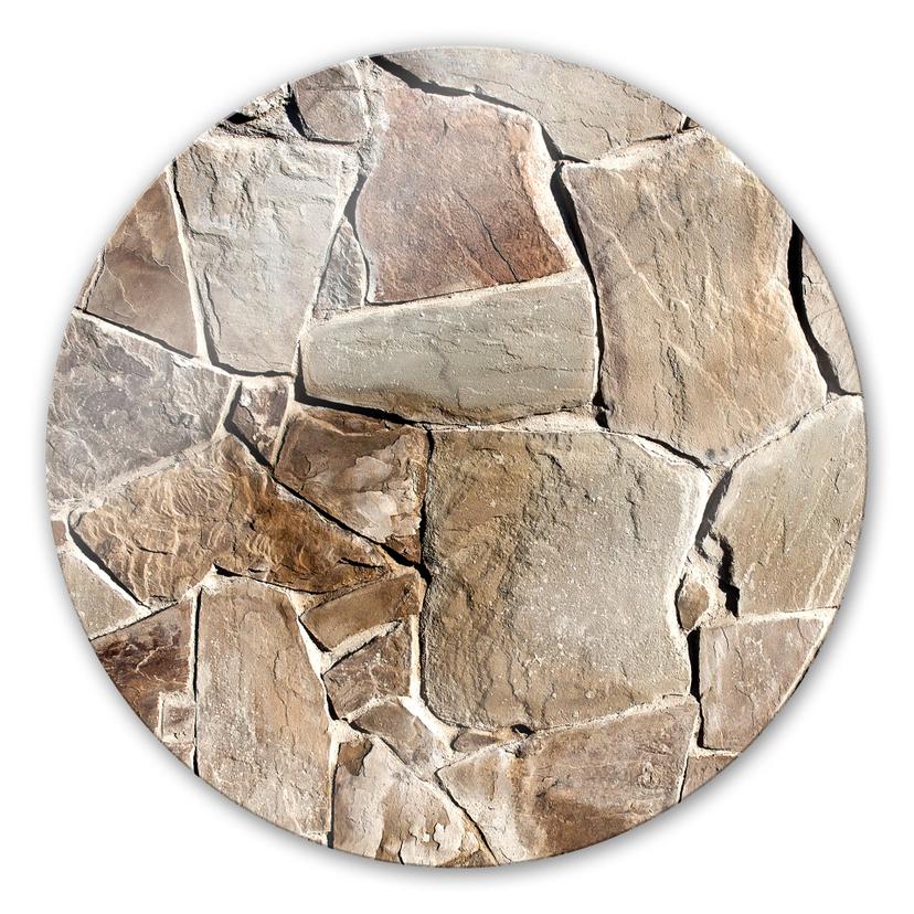 Tableau en verre - Mur méditerranéen - Rond