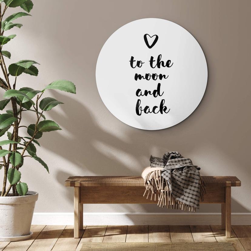 Tableau sur alu-Dibond rond Love to the moon and back