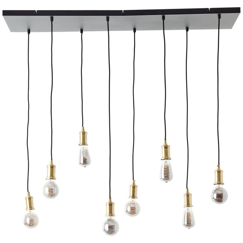 Pendelleuchte Emmanuel, schwarz, 133 x 34,8 cm, Metall Pendel-lampe, dimmbar