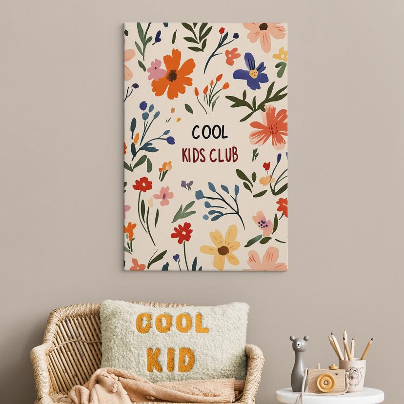 Lienzo Cool Kids Club Flores de colores - Treechild